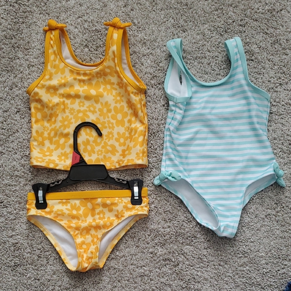 Wonder Nation Yellow and Blue One Piece Swimsuit Set
